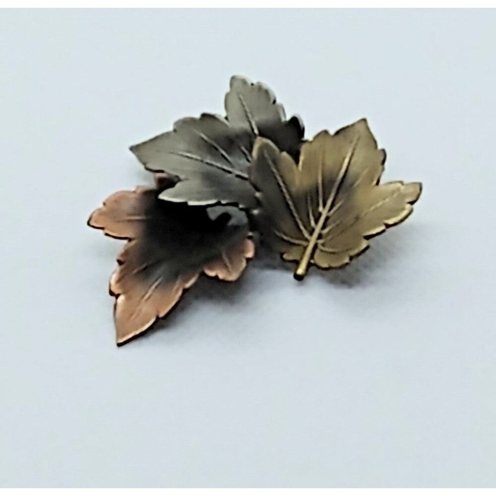 Vintage Maple Leaves Brooch Tri-color